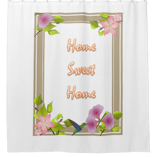 Shower Curtain Home Sweet Home Floral Douchegordijn (Voorkant)