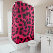 Shower Curtain/ Hot-roze Cheetah Print Douchegordijn (In situ)