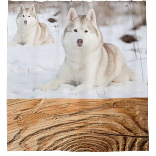 Shower Curtain Husky Wood Douchegordijn (Voorkant)