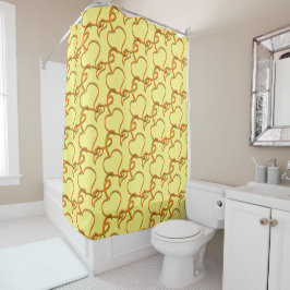 Shower Curtain - Ivy Leaves op Geel Douchegordijn