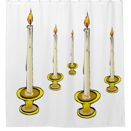 Shower Curtain-kaarsen Douchegordijn (Voorkant)