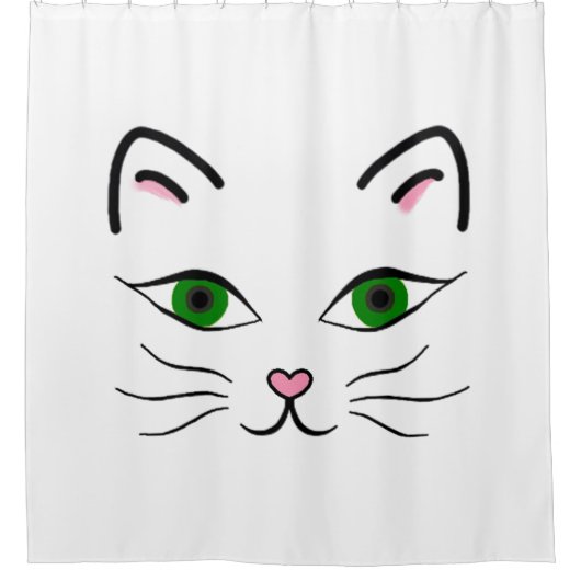 Shower Curtain - Kat gezicht Douchegordijn (Voorkant)