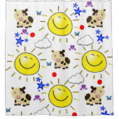 Shower Curtain Koe Sun Clouds Stars Douchegordijn (Voorkant)