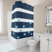 Shower Curtain - Light Blue Whale Douchegordijn (In situ)