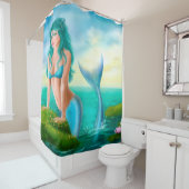 Shower Curtain mermaid Ariel in zee Douchegordijn (In situ)