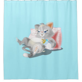 Shower Curtain met Baby Cat - Aangepaste kleuren Douchegordijn
