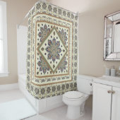 Shower Curtain met gecompliceerd medaillonontwerp Douchegordijn (In situ)