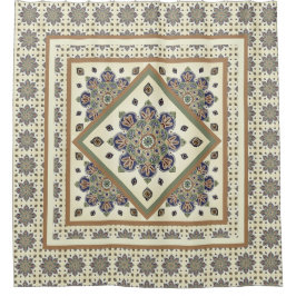 Shower Curtain met gecompliceerd medaillonontwerp Douchegordijn