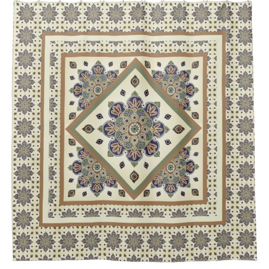 Shower Curtain met gecompliceerd medaillonontwerp Douchegordijn (Voorkant)