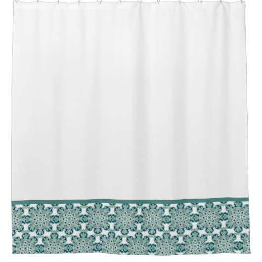 Shower Curtain met groene medallion-grens Douchegordijn (Voorkant)