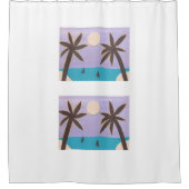 Shower Curtain met Silhouetted Palm Trees Douchegordijn (Voorkant)