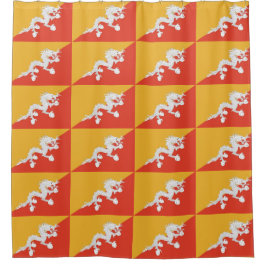 Shower Curtain met vlag van Bhutan Douchegordijn