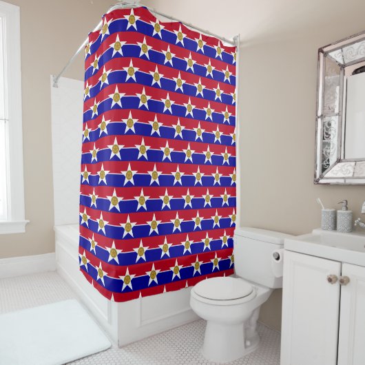 Shower Curtain met vlag van Dallas Douchegordijn (In situ)