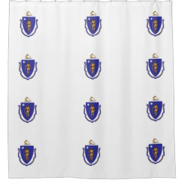 Shower Curtain met vlag van Massachusetts, VS Douchegordijn