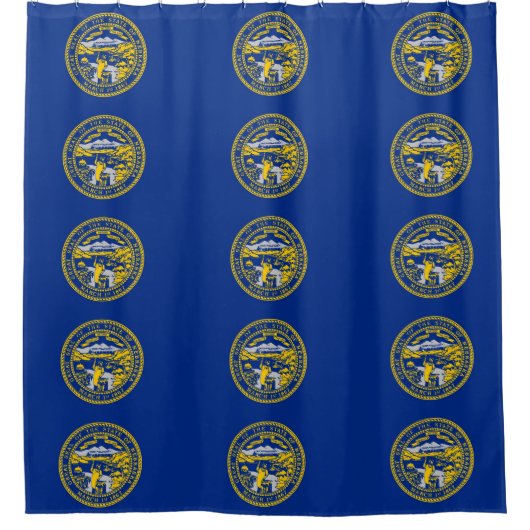 Shower Curtain met vlag van Nebraska, VS Douchegordijn (Voorkant)