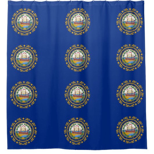 Shower Curtain met vlag van New Hampshire, VS Douchegordijn (Voorkant)