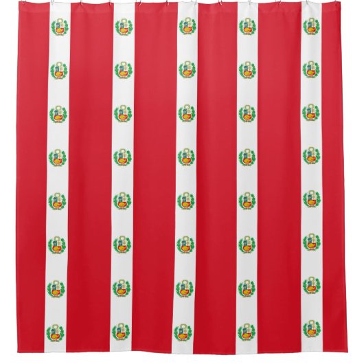 Shower Curtain met vlag van Peru Douchegordijn (Voorkant)