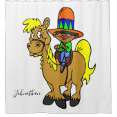 Shower Curtain Mexican Man Horse Douchegordijn (Voorkant)