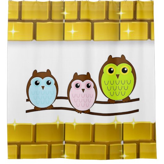 Shower Curtain Moederdag Owl Douchegordijn (Voorkant)