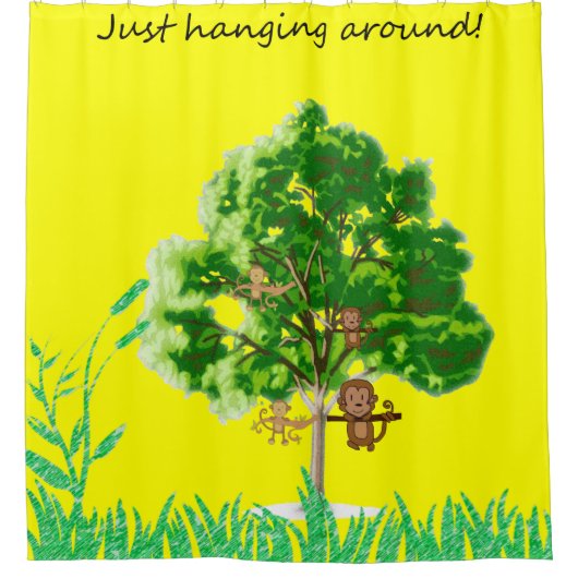 Shower Curtain Monkey Douchegordijn (Voorkant)