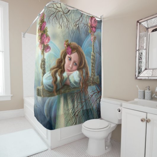 Shower Curtain, mooie jonge fee vlinder Douchegordijn (In situ)