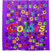 Shower Curtain Nail Poolse kleuren Paars Douchegordijn (Voorkant)