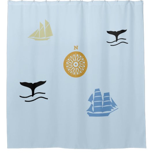 Shower Curtain - Nautisch thema Douchegordijn (Voorkant)
