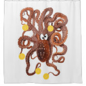 Shower Curtain Octopus Sinaasappels Fruit Douchegordijn (Voorkant)