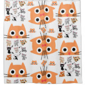 Shower Curtain Oranje katten Douchegordijn (Voorkant)