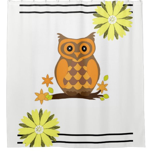 Shower Curtain Owl Douchegordijn (Voorkant)