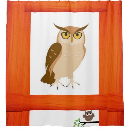 Shower Curtain Owl Douchegordijn (Voorkant)