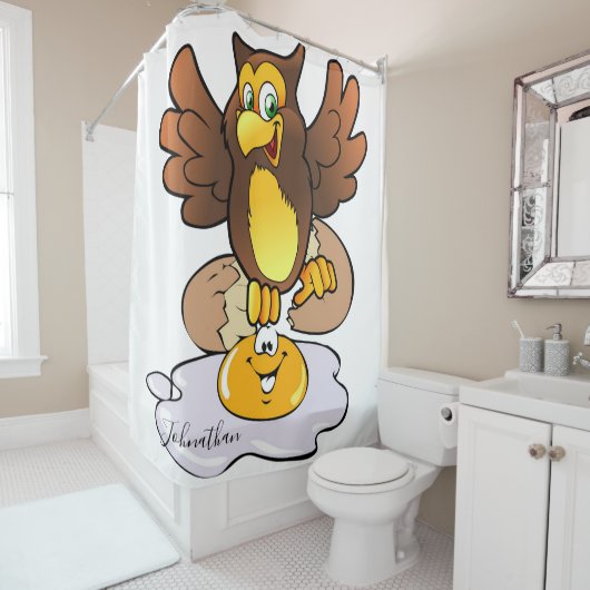 Shower Curtain Owl Egg Douchegordijn (In situ)