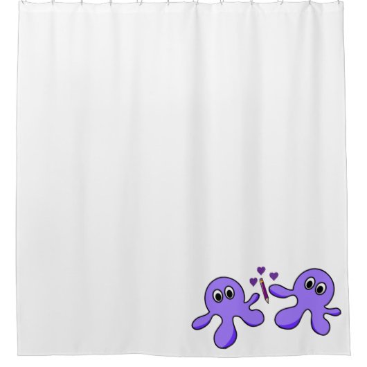 Shower Curtain Paarse octopus Douchegordijn (Voorkant)