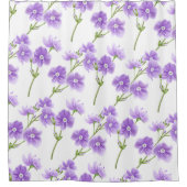 Shower Curtain-Paarse wilde bloemen Douchegordijn (Voorkant)