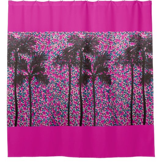 Shower Curtain - Palm Tree Silhouettes Douchegordijn (Voorkant)