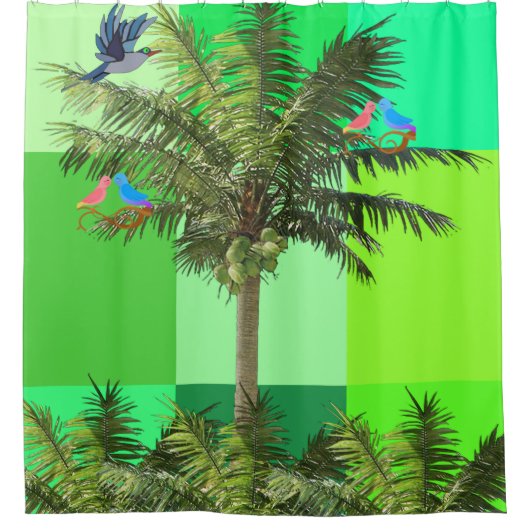 Shower Curtain, Palm Trees Douchegordijn (Voorkant)