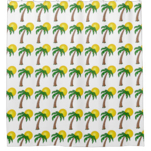 Shower Curtain/Palm Trees en Sun Douchegordijn