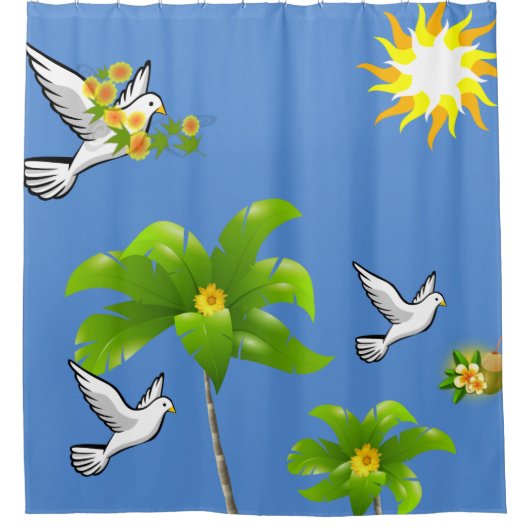 Shower Curtain-palmboom Douchegordijn