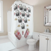 Shower Curtain Panda Popcorn Douchegordijn (In situ)