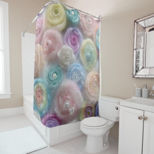 Shower Curtain Pastel Yarn Douchegordijn (In situ)