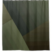 Shower Curtain, Patchwork, gecombineerd, olijf, gr Douchegordijn (Voorkant)