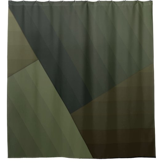 Shower Curtain, Patchwork, gecombineerd, olijf, gr Douchegordijn (Voorkant)