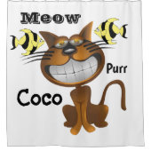 Shower Curtain Paw Drukt katvis Douchegordijn (Voorkant)