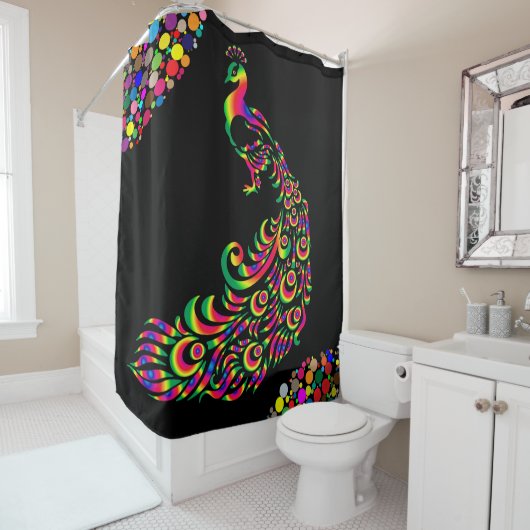 Shower Curtain Peacock Douchegordijn (In situ)