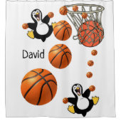 Shower Curtain Penguin Basketball Douchegordijn (Voorkant)