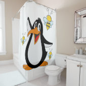 Shower Curtain Penguin Bumblebee Douchegordijn (In situ)