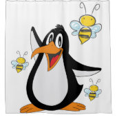Shower Curtain Penguin Bumblebee Douchegordijn (Voorkant)