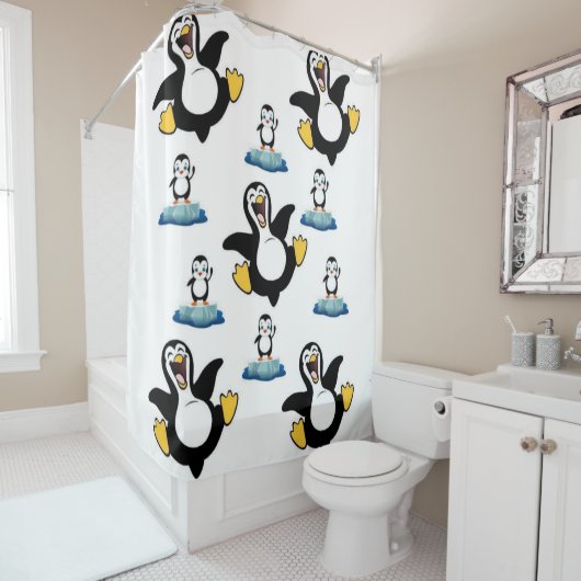 Shower Curtain Penguin Douchegordijn (In situ)