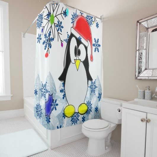 Shower Curtain Penguin Douchegordijn (In situ)