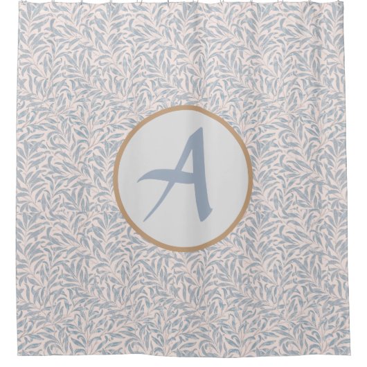 Shower Curtain PERSONALIZED INITIAAL William Morri Douchegordijn (Voorkant)